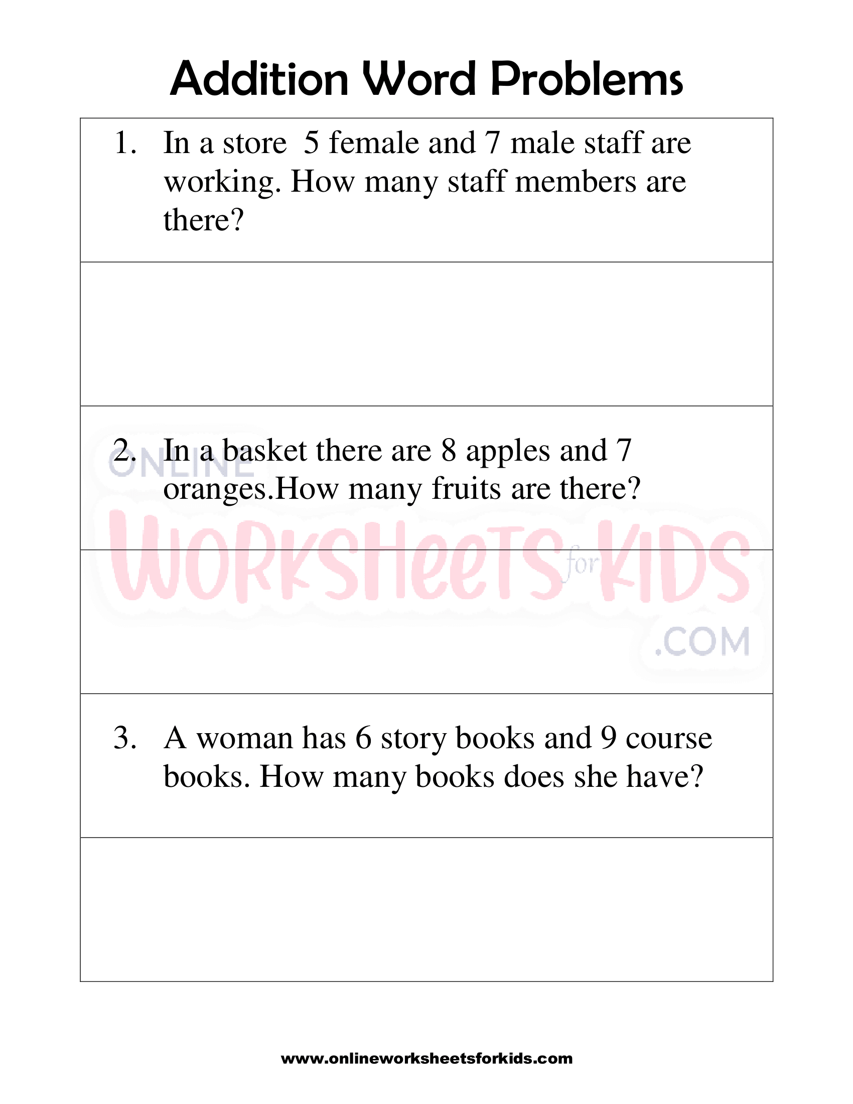 Addition Word Problems 01
