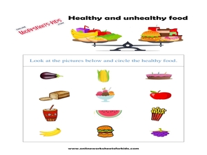 Healthy And Unhealthy Food Worksheets Kindergarten worksheets