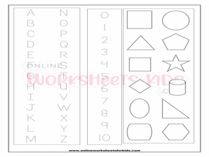 Letters Numbers And Shapes Tracing Worksheets