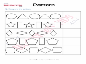 Patterns Worksheets for Grade 2 for Kids