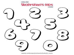 Printable Bubble Numbers Kindergarten worksheets