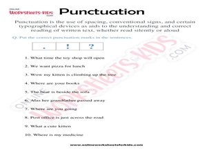 Punctuation Worksheets for Grade 2 for Kids
