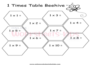 Times Tables Beehive Worksheets