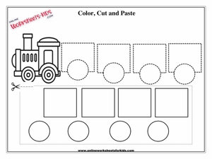 Cut And Paste Shapes Square And Circle Worksheets