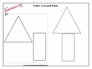 Cut And Paste Shapes Triangle And Rectangle Worksheets