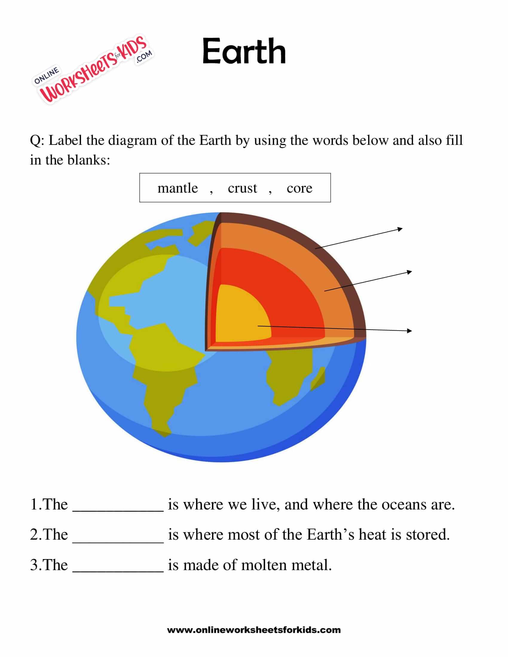 Earth Worksheet 01 for Grade 1