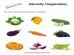 Vegetables Worksheets For Preschoolers